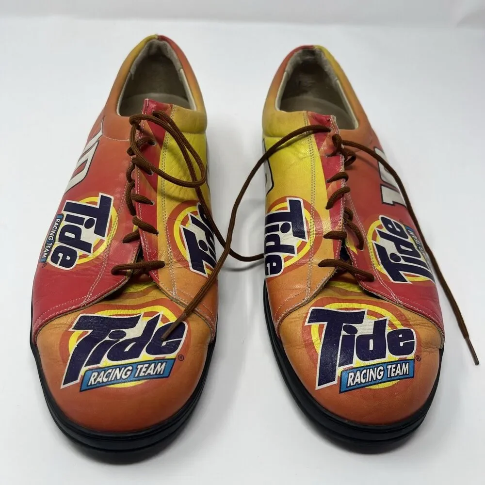 Vintage NASCAR Ricky Rudd #10 Tide Racing Leather Shoes Men's 9.5 Icon